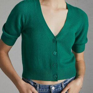 Maeve Green Button-Up Cardigan